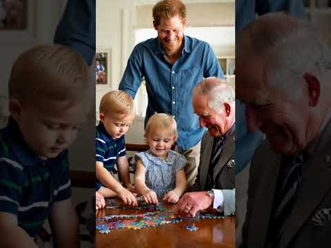 Archie and Lilibet teach King Charles to do jigsaw puzzles #royal #princeharry #meghanmarkle